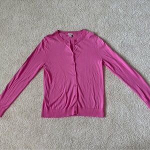 J. Crew Pink Fitted Long Sleeve Polo Button Down Shirt